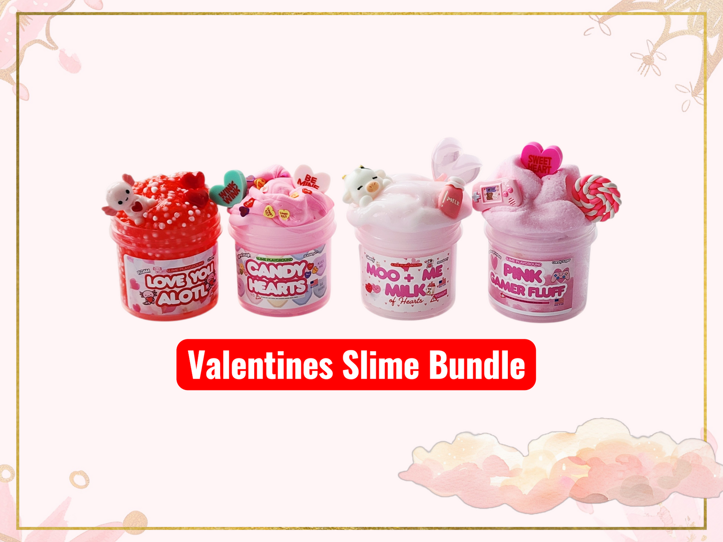 Valentine's Day Slime Bundle 4 3 oz